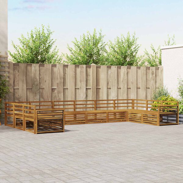 vidaXL Diivanikomplektid 10 pcs Neutraalne Tugev akatsiapuu