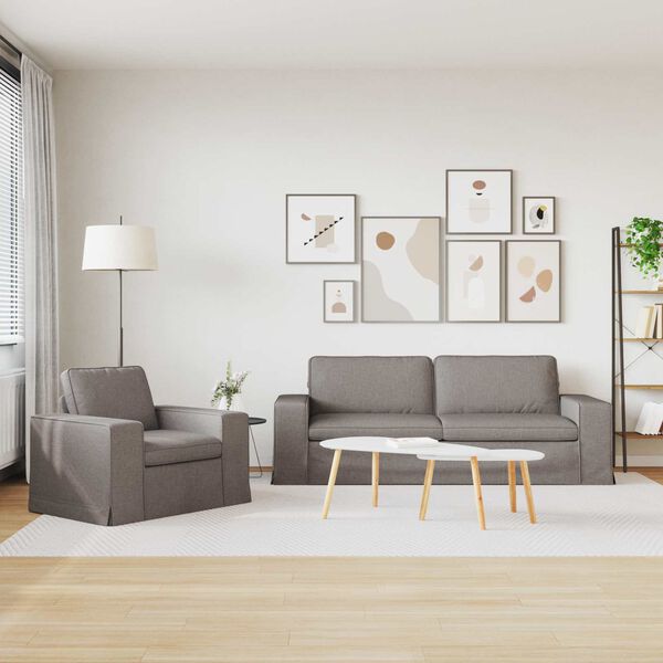 vidaXL Diivan 2 pcs Pruunikashall