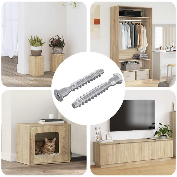 vidaXL Kinnituskruvid 2 pcs H&otilde;bedane &Oslash;7 x 50 mm Metall