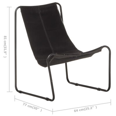 vidaXL lõõgastav tool, must, nahk
