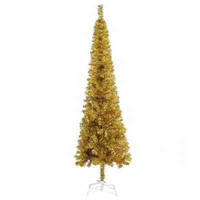 vidaXL kitsas jõulukuusk, kuldne, 210 cm