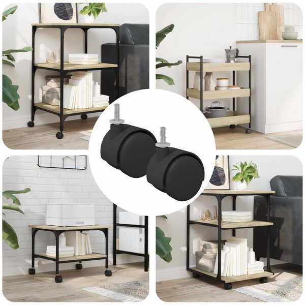 vidaXL Rattakandur 2 pcs Must ja h&otilde;bedane 40,1 x 40,1 x 37,8 mm