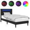 vidaXL Voodi raam LED-ribadega peaga Must 100 x 200 cm Kunstnahk