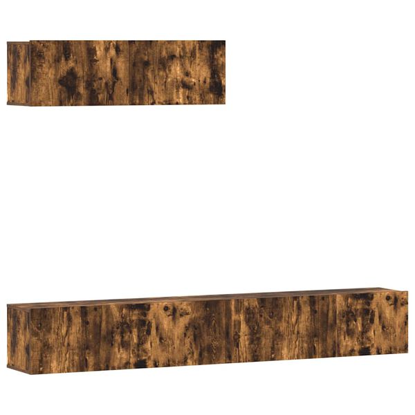 vidaXL 3-osaline telerikappide komplekt, suitsutatud tamm, tehispuit