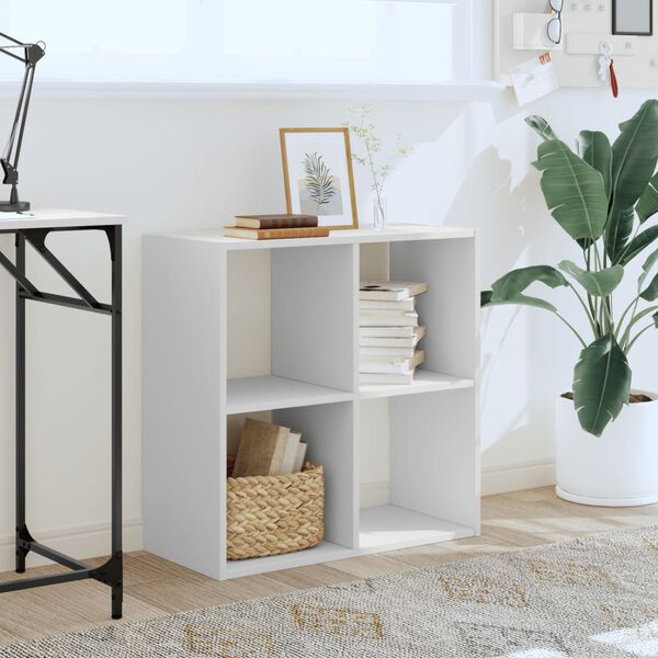 vidaXL raamaturiiul, valge, 68,5x32x68,5 cm, tehispuit