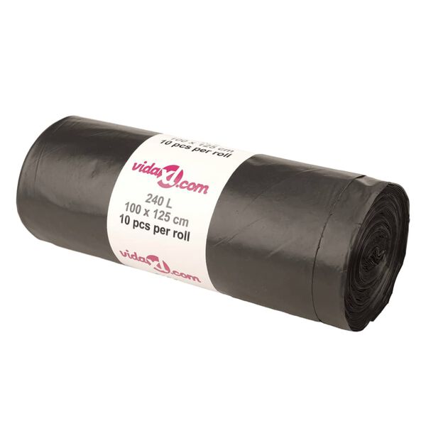 vidaXL prügikotid, 150 tk, must, 240 l