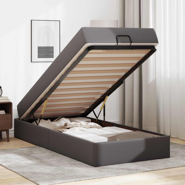 vidaXL Voodiraam madratsiga madratsiga 2 pcs Hall PVC