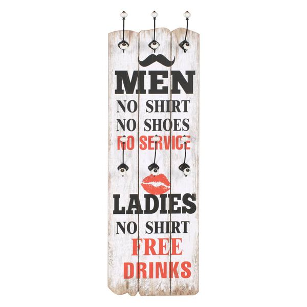 vidaXL riidenagi kuue konksuga, 120 x 40 cm, "MEN LADIES"