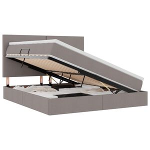 vidaXL Voodi hoiukohaga ja madratsiga peaga Pruunikashall 160 x 200 cm