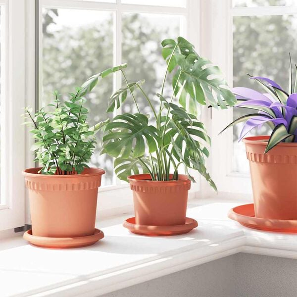 vidaXL &Uuml;mmargune lillepott 6 pcs Kohviroosa &Oslash; 12,5 x 10 cm Plastmass