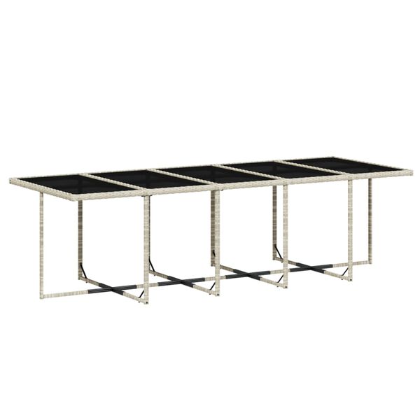 vidaXL 15-osaline aia s&ouml;&ouml;gim&ouml;&ouml;bli komplekt patjadega, hall, pol&uuml;rotang