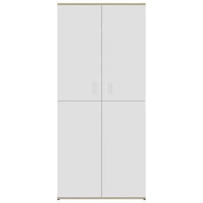 vidaXL kingakapp, valge ja Sonoma tamm, 80x39x178 cm, puitlaastplaat