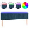 vidaXL LED-voodipeats, tumesinine, 160x5x78/88 cm, samet