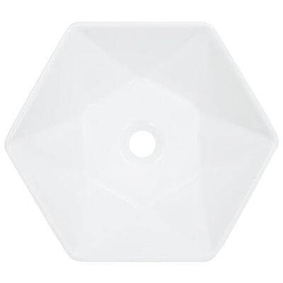 vidaXL valamu, 41 x 36,5 x 12 cm, keraamiline, valge