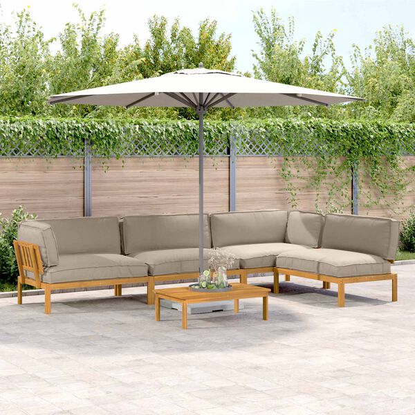 vidaXL Diivanikomplekt padjaga 5 pcs Pruunikashall Tugev akatsiapuu