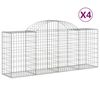 vidaXL kaarekujulised gabioonkorvid 4, 200x50x80/100 cm tsingitud raud