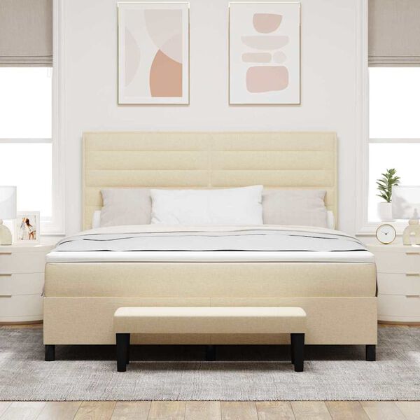 vidaXL Karbi vedrumadrats madratsiga peaga cream 180 x 200 cm kangas