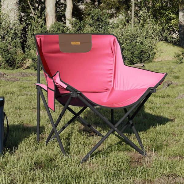 vidaXL kokkupandavad matkatoolid taskuga 2 tk, roosa