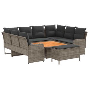 vidaXL M&ouml;&ouml;blisete padjaga 7 pcs Hall ja tumehall PE rattan
