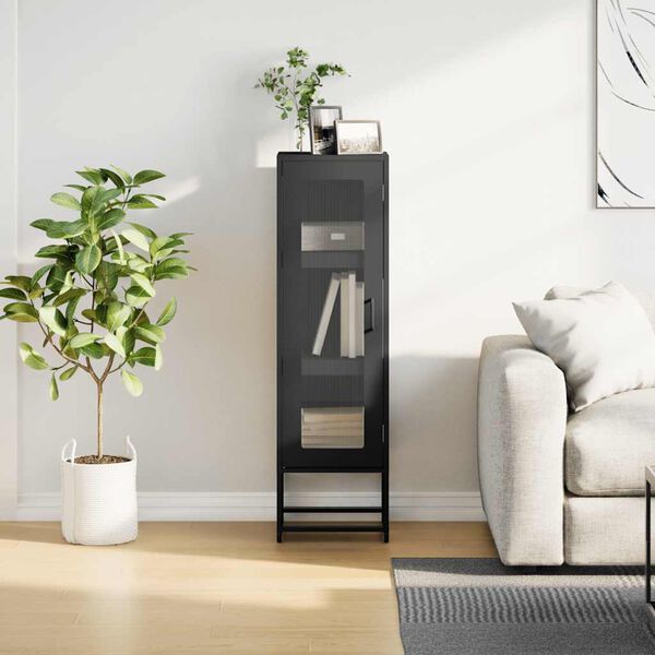 vidaXL Highboard Black 36x39x123 cm K&uuml;lmvaltsitud teras