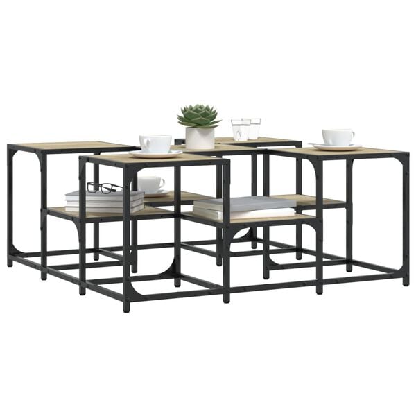 vidaXL kohvilaud, Sonoma tamm, 91 x 91 x 40 cm, tehispuit