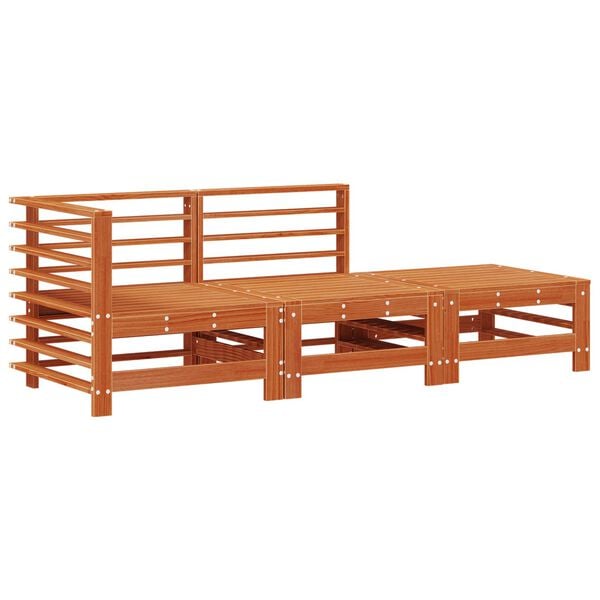 vidaXL Sektsionaalne diivan 3 T&uuml;kk Vahapunane Tahke m&auml;nd