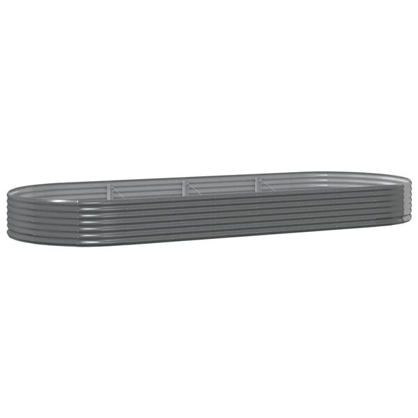 vidaXL aia taimekast, galvaniseeritud teras, 373x140x36 cm, hall