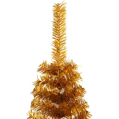 vidaXL poolik kunstkuusk alusega, kuldne, 150 cm, PET