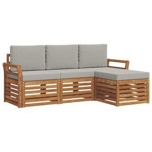 vidaXL V&auml;li diivanikomplekt padjaga 4 pcs Looduslik ja Hele Hall