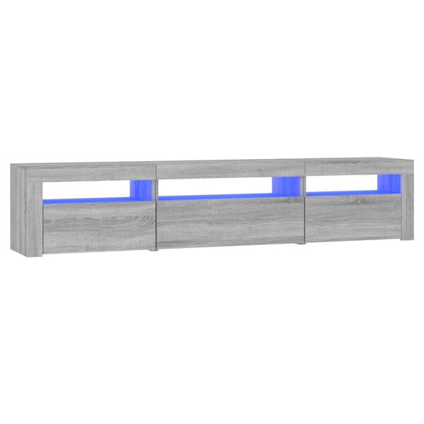 vidaXL telerialus LED-tuledega, hall Sonoma , 195x35x40 cm