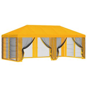 vidaXL Gazebo katte k&uuml;lgseinadega Kollane 600,5 x 300,5 cm Pol&uuml;ester