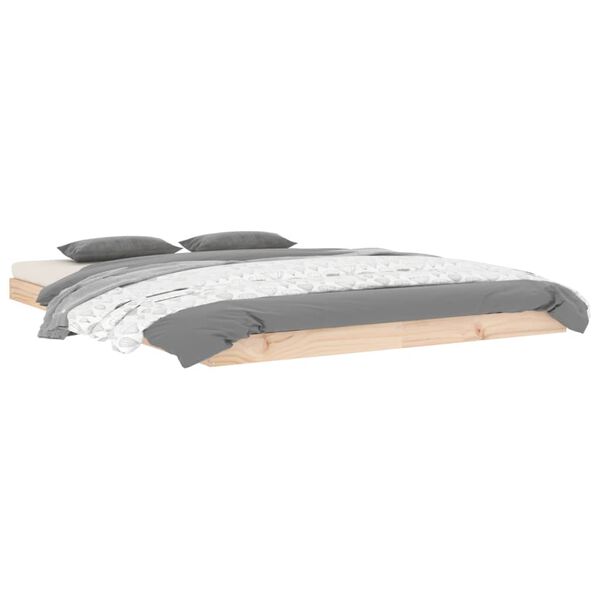 vidaXL voodiraam, 140 x 190 cm, männipuit