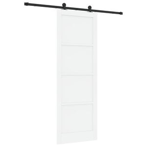 vidaXL Libisev uks Valge ja must 83 x 232 cm Toekas m&auml;nnipuit