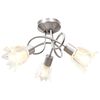 vidaXL laelamp l&auml;bipaistvate klaasist varjudega 3 E14 pirni, tulp