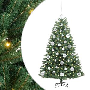 vidaXL Kunstlik kokkupandav j&otilde;ulupuu Roheline 120 cm PVC ja metall