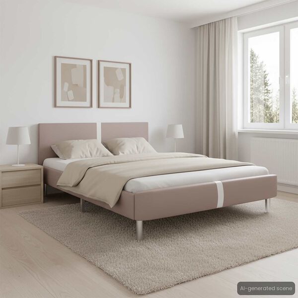 vidaXL voodiraam ilma madratsita cappuccino kunstnahast 140 x 200 cm