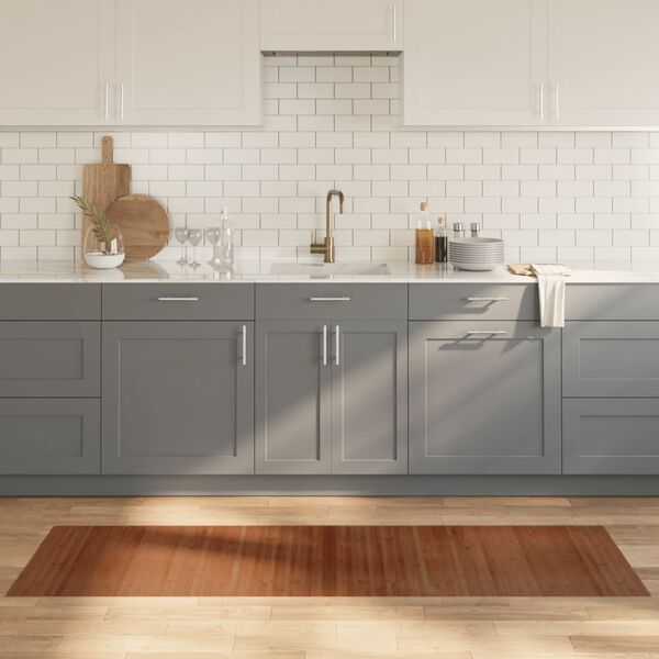 vidaXL vaip, ristk&uuml;likukujuline, pruun, 60 x 200 cm, bambus