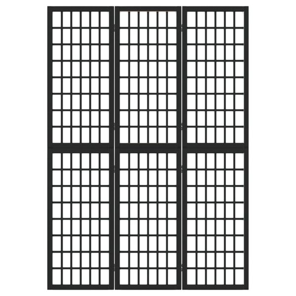 vidaXL kokkupandav 3 paneeliga sirm, Jaapani stiil, 120x170 cm, must