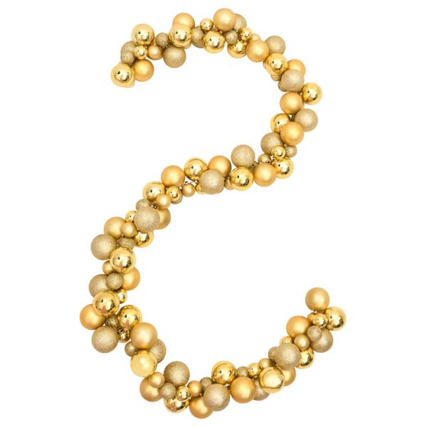 vidaXL jõulukuulidest vanik, kuldne, 175 cm, polüstüreen