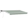 vidaXL Manuaalne varikatus LED-idega Roheline ja Valge 3,5 x 2,5 m