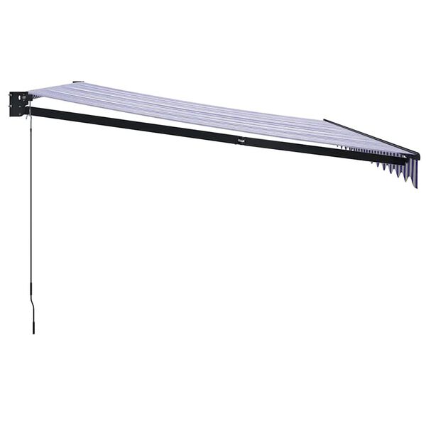 vidaXL sisset&otilde;mmatav varikatus, sinine-valge, 4x3 m kangas, alumiinium