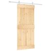 vidaXL Libisev uks Looduslik ja Valge 90 x 210 cm Tahke m&auml;nnipuit