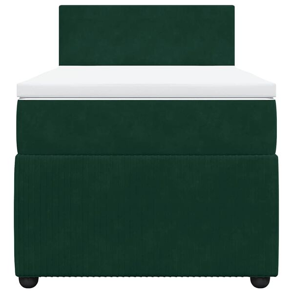 vidaXL kontinentaalvoodi madratsiga, tumeroheline, 100x200 cm, samet