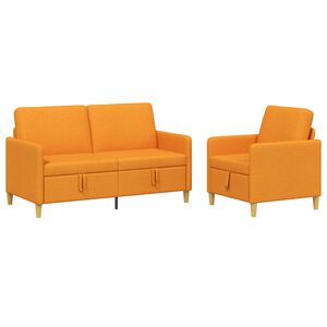vidaXL Diivanikomplekt koos hoiustamisega 2 pcs Tume Kollane Pol&uuml;ester