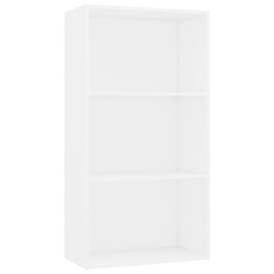 vidaXL 3-korruseline raamaturiiul valge 60x30x114 cm puitlaastplaat