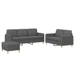 vidaXL 3-osaline diivanikomplekt patjadega, tumehall, kangas