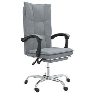 vidaXL reguleeritav kontoritool, helehall, kangas