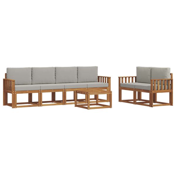 vidaXL V&auml;li diivanikomplekt padjaga 7 pcs Looduslik ja Hele Hall