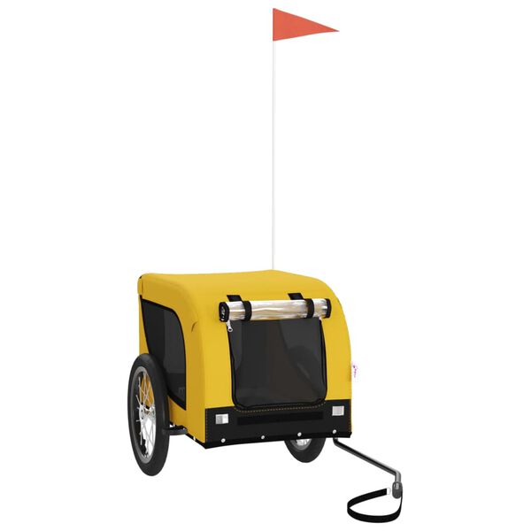 vidaXL lemmiklooma ratta järelkäru, kollane ja must, kangas/raud