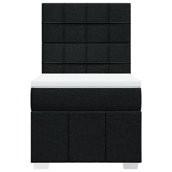 vidaXL kontinentaalvoodi madratsiga, must, 90x200 cm, kangas